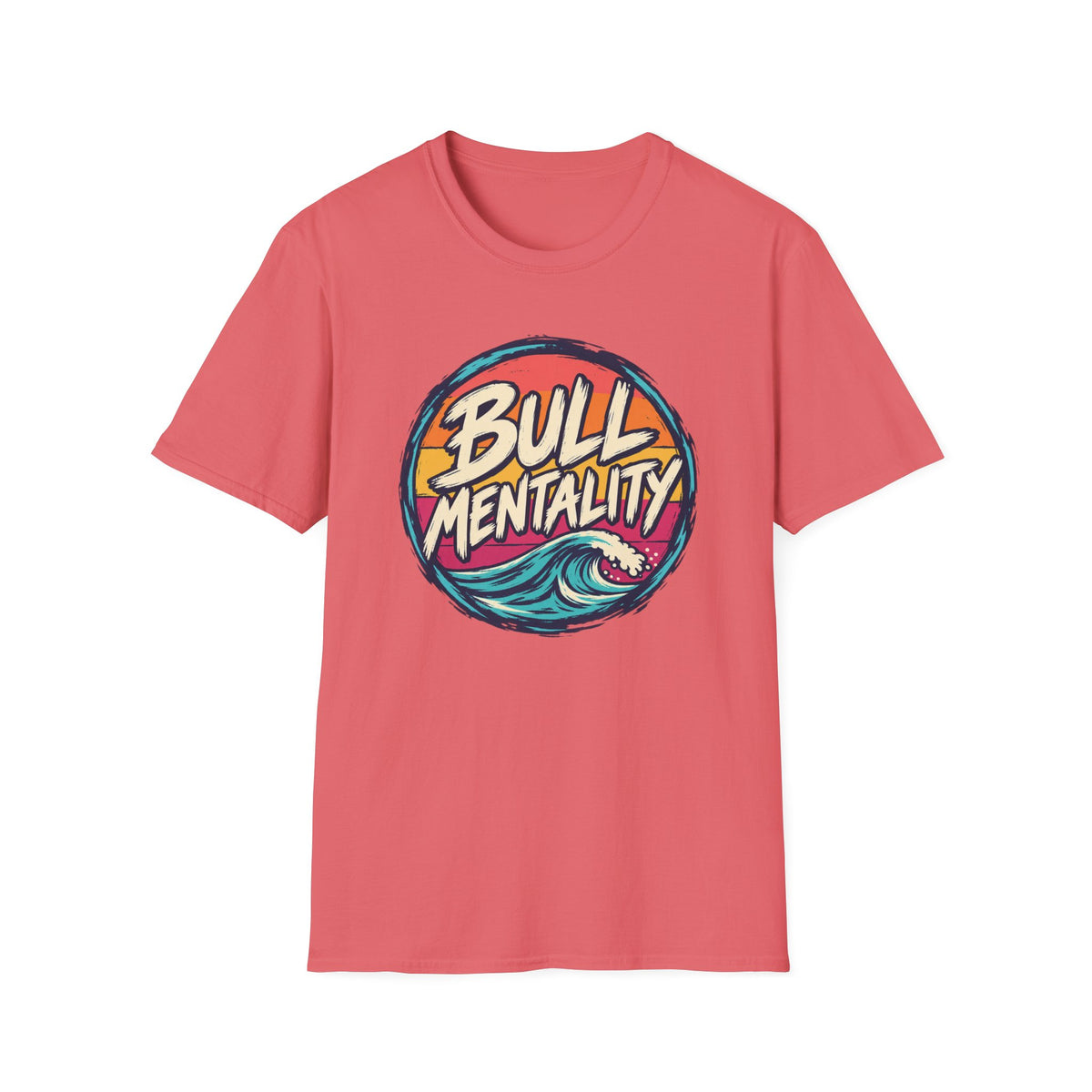 Bull Mentality T-Shirt – Retro Surf Wave Graphic Tee