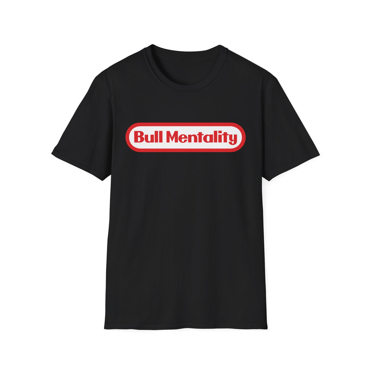 Bull Mentality T-Shirt — Bold Red Retro Logo Crew Tee