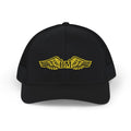 Winged 'BM' Snapback Trucker Cap — Embroidered Gold Wings Logo