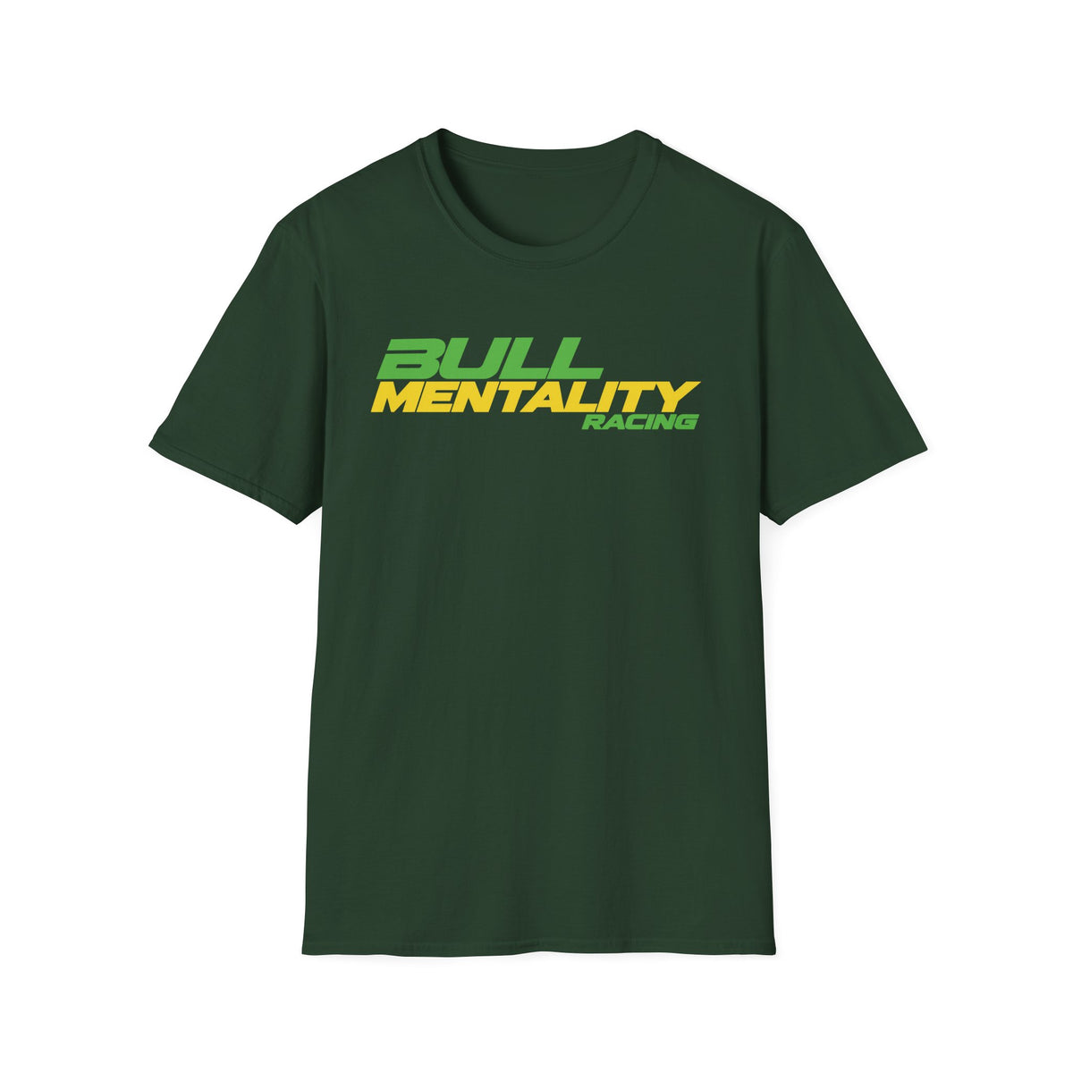 Bull Mentality Racing T-Shirt – Neon Green & Yellow Motorsport Tee