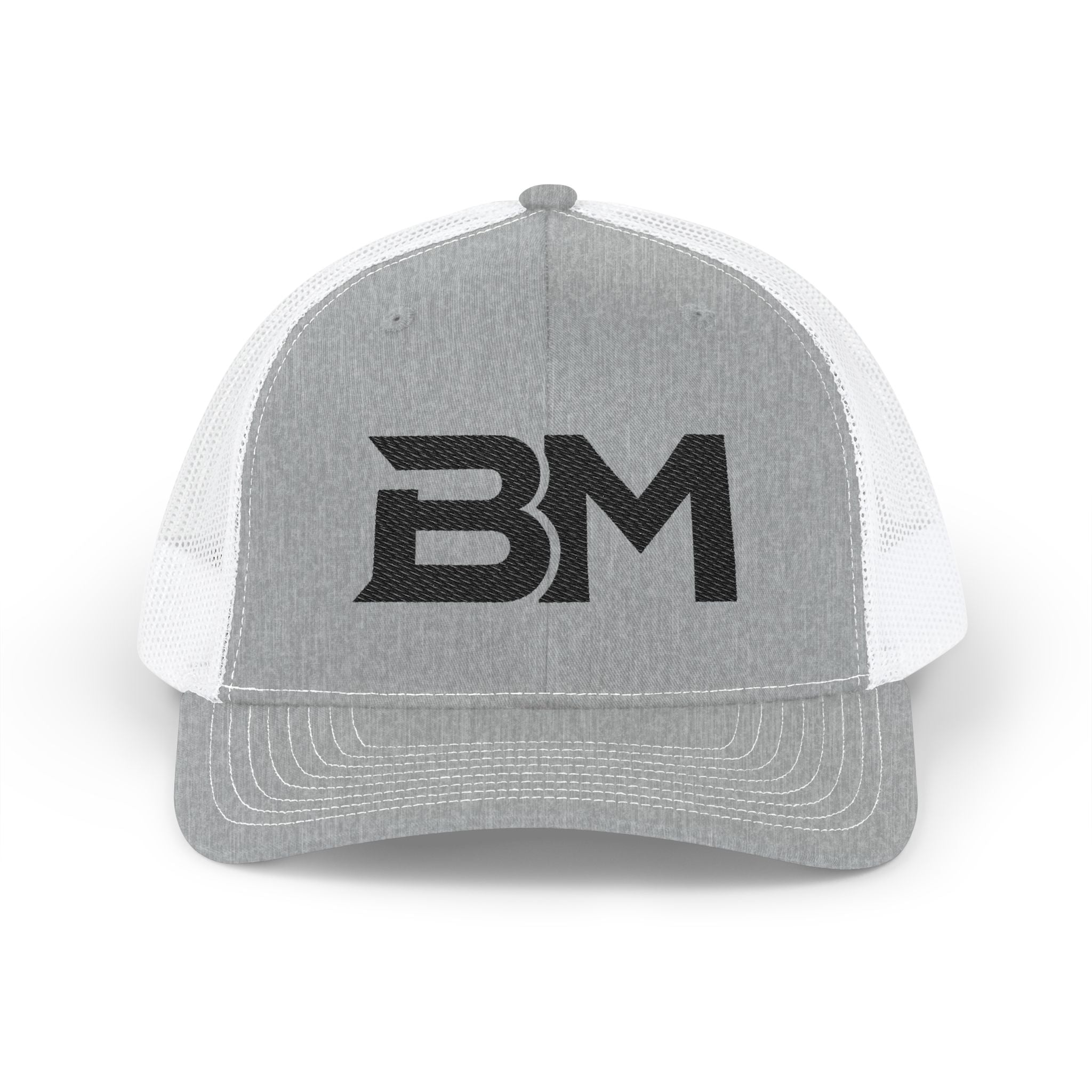 BM Logo Snapback Trucker Cap — Mesh Back Baseball Hat