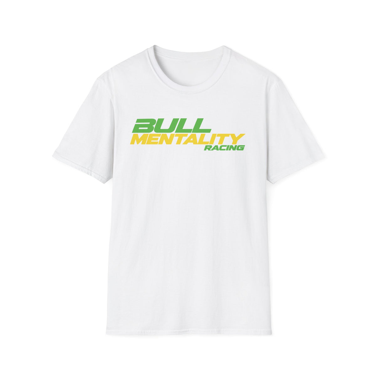 Bull Mentality Racing T-Shirt – Neon Green & Yellow Motorsport Tee