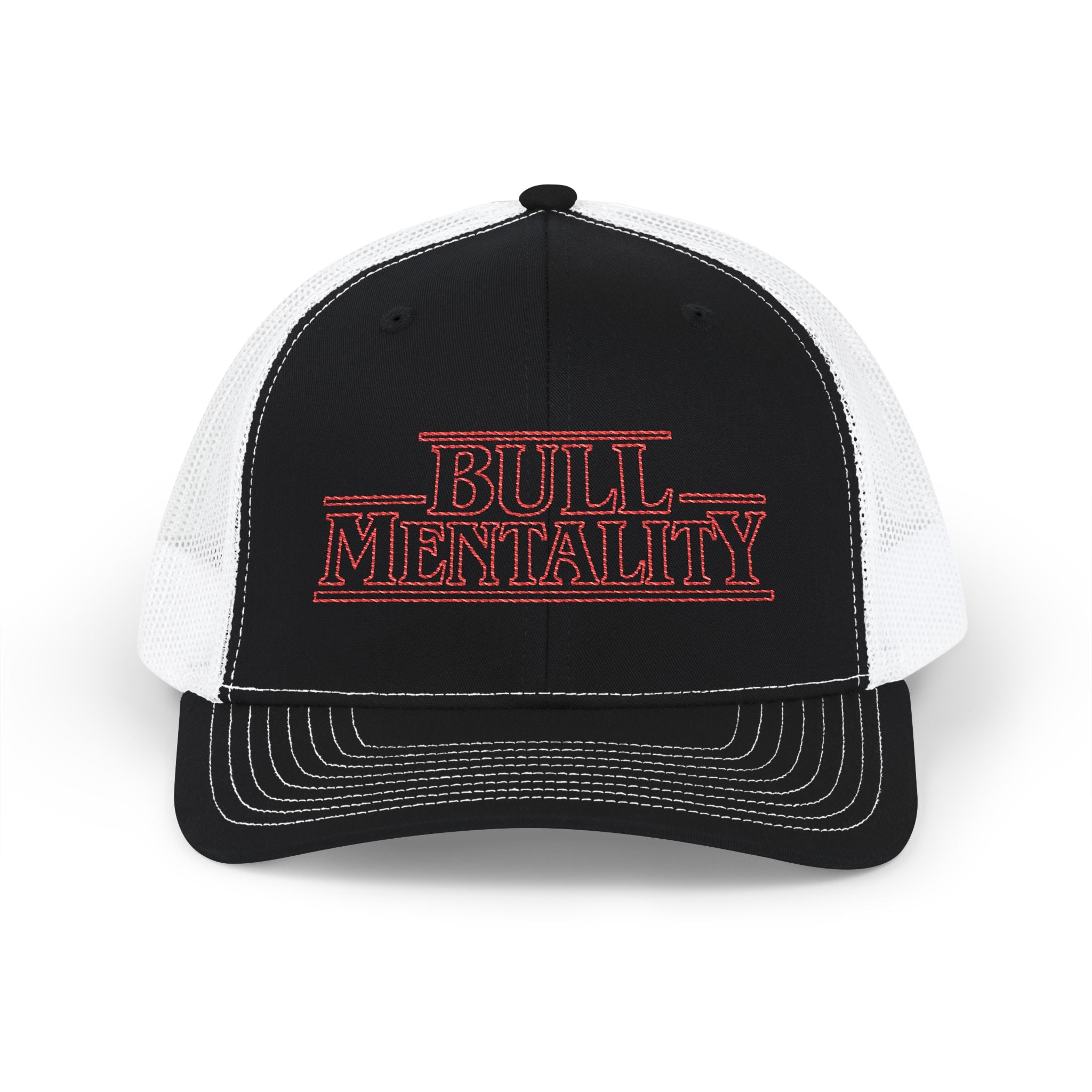 Bull Mentality Snapback Trucker Cap — ST Embroidered Mesh Hat