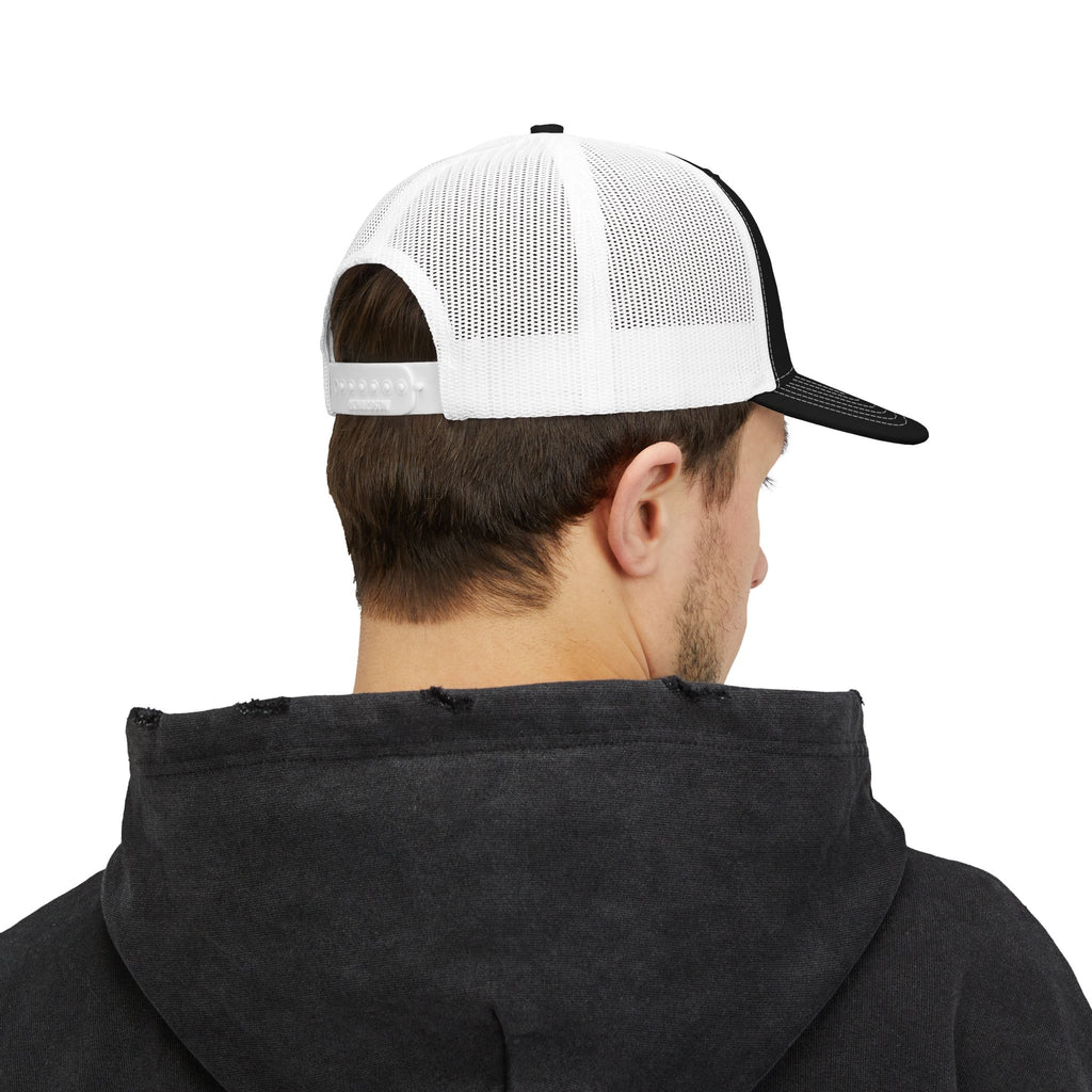 Winged 'BM' Snapback Trucker Cap — Embroidered Gold Wings Logo