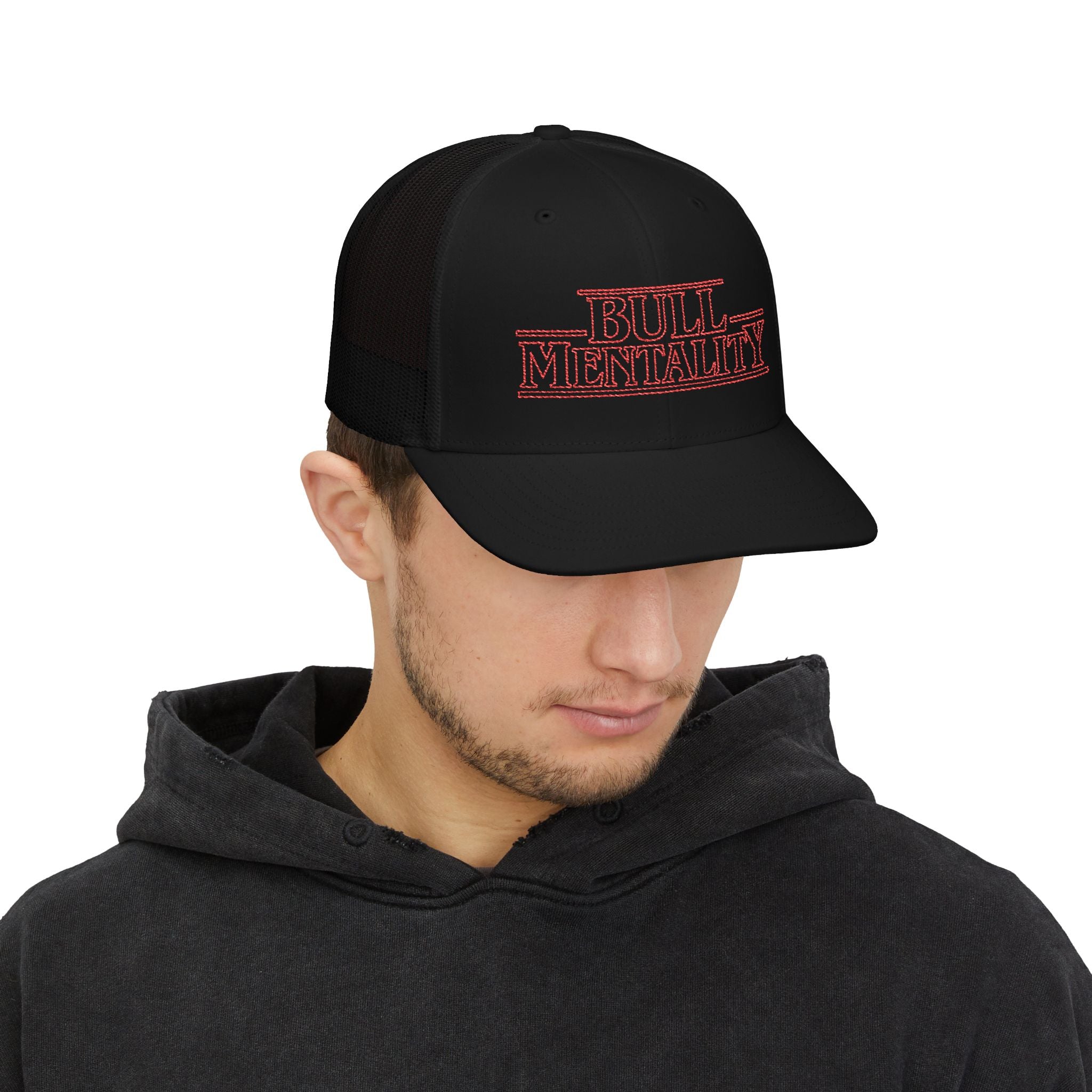 Bull Mentality Snapback Trucker Cap — ST Embroidered Mesh Hat